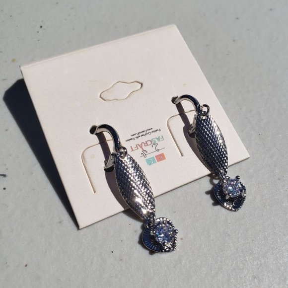 Silver Faux Diamond Heart Earring and Necklace Set - Picture 5 of 5